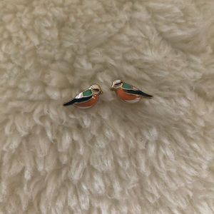 Kate Spade enameled bird studs